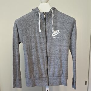Nike Heather Gray Full-Zip Lightweight Hoodie